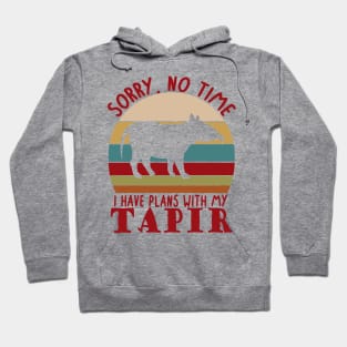 Sunset vintage tapir retro design Hoodie